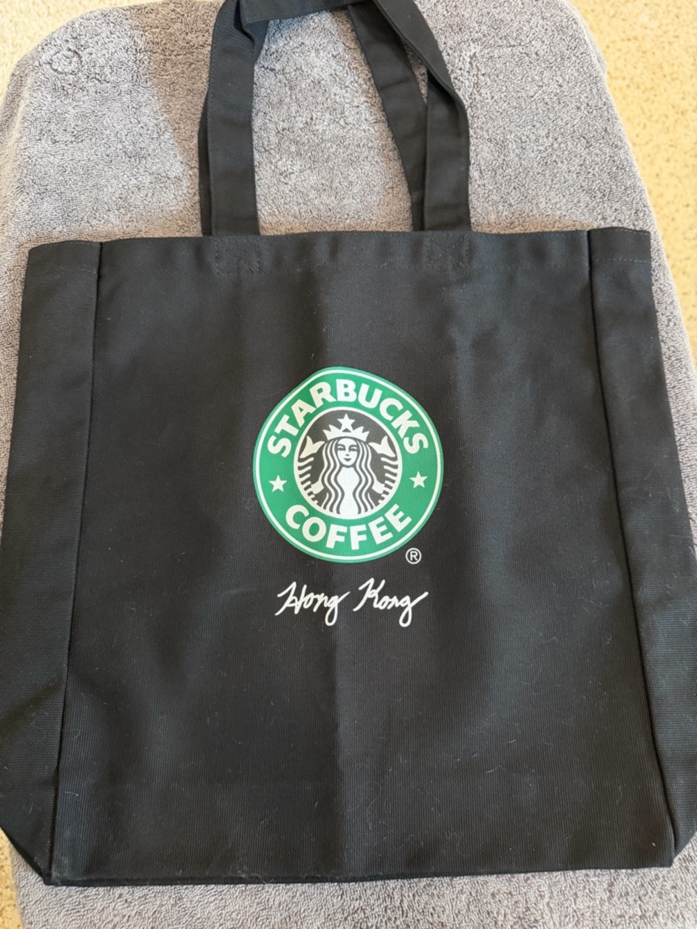 Starbucks Black Tote Bag with Green Logo - Hong Kong